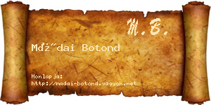 Mádai Botond névjegykártya
